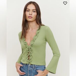 Reformation top: Gellar Ruffle Knit Top XS
